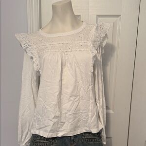 J. Crew White Lace Detail Women's Top. Create a bundle and save!